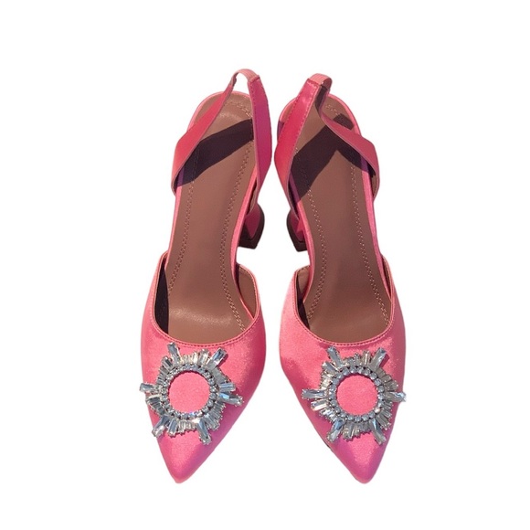 Crystal-Embellished Begum Satin Slingback pumps, Women, Pink, Pumps, High Heel - Picture 4 of 6